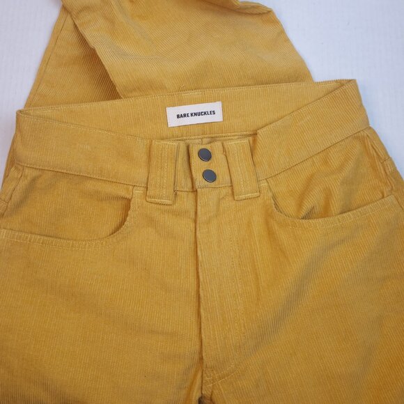 Bare Knuckles Gold Corduroy Bootcut Pants - Picture 3 of 8